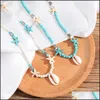 Pendant Necklaces Sier Color Cowrie Shell Necklace Nature Starfish Statement Choker Bohemia Collar For Women Fashion Beach Jewelry D Ot9Wg