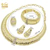 Halskette Ohrringe Set ANIID Dubai 2023 Hochwertiger Hochzeitsschmuck Afrikanisches vergoldetes Halsband-Armband-Set Geschenke Großhandel