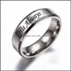 Bands Anneaux à la mode 6 mm en acier inoxydable son toujours son couple Ring Simple Wedding Engagement Lovers Valentines Present Drop Livrot JE DH8KP