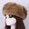 Berets 2023 Winter Hat For Women Thick Furry Hairband Fluffy Russian Faux Fur Girl Headband Outdoor Ski Warm Hats