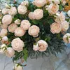 Flores decorativas 3 cabezas decoración artificial peonía ramo de rosas de seda hermosa flor falsa para la decoración de la boda familiar