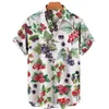 Mäns casual skjortor Sommar 3D Tryck på herrskjorta Fruktmönster Kortärmad unisex Loose Fashion Holiday Beach Top Hawaiian Blouse
