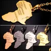 Hanger kettingen roestvrij staal Afrika kaart ketting goud kleurketen Afrikaanse hiphop geschenken voor mannen vrouwen 4 kleuren Ethiopian drop de ottmn