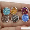 Stud Bk 12Mm Round Druzy Stone Earrings Bling Drusy Resin Sier For Women Ladies Fashion Handmade Jewelry Gift Drop Delivery Otgwe