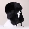 Berets faux futra rosyjska ushanka dla mężczyzn kobiety puszysty zimowy bombowca kapelusz czapka earflap ciepło eskimosów łowić łowić śnieg śnieg