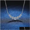 Agmc Hanger Kettingen Trendy S925 Sier 1.7ct d Kleur Moissanite Glimlach Ketting voor Vrouwen Verguld Platina 7 Steen Lab Diamond Pass Drop Dhcym