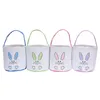 1pc sacs de lapin de Pâques chasse aux oeufs de Pâques seaux pour enfants sac fourre-tout en toile lapin imprimé joyeuses Pâques décorations fête cadeau fournitures CPA5996 ss0119