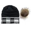 Bérets femmes décontracté Plaid couture extérieur en peluche chapeaux Crochet tricot bonnet tricoté 2023 mode haute qualité doux laine chapeau