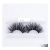 False Eyelashes 5Mm Dramatic Long Lashes 3D Mink Hair Thick Crisscross Wispie Fluffy Eye Lash Extension Makeup Tools Drop Delivery H Dhtzv