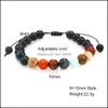 Beaded Strands Galaxy Eight Planets Bead Bracelet Men Natural Stone Universe Yoga Solar Chakra For Women Jewelry Gifts Drop Deliver Otdze