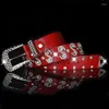 Belts Rhinestone Western Belt Fashion Luxury Studded For Men Strap Diamond Black Cowgirl Cowboy Jeans