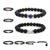 Bedelarmbanden natuurlijke vulkanische rotsstenen armband voor vrouwen mannen ambachten sieraden 7 chakra yoga kralen bangle essentiële oliediffuser dhdey