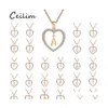 Pendant Necklaces A To Z 26 Letter Personalized Name Engrave Discs Choker Jewelry Custom Long Chain Necklace Heart For Trendy Woman Otlgu