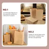 Gift Wrap 100Pcs Bakery Bag Portable Paper Grocery Bags Brown Lunch For Storage Bread