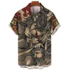 Heren Casual shirts Mythisch monster heren shirt Hawaiian 3D horror face print crop top street vintage oversized tattoo -tees voor mannen strand casual 230114