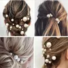 Hair Jewelry Women U-shaped Pin Metal Barrette Clip Hairpins Simulated Pearl Bridal Tiara Accessories Wedding Hairstyle Design Tools