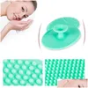 Bath Brushes Sponges Scrubbers Sile Cleansing Brush Washing Pad Facial Exfoliating Blackhead Face Tool Soft Deep Cleaning Drop De Dhas8