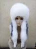 Berets Winter Ushanka Hats Bomber Russian Woman Fluffy Trapper Natural Real Fur Warm Round Ladies Hat Scarf Set