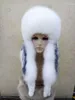 Bérets Hiver Ushanka Chapeaux Bomber Russe Femme Fluffy Trapper Naturel Réel Fourrure Chaud Rond Dames Chapeau Écharpe Ensemble