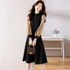 Vestidos casuales Mujer manga larga 2023 Otoño Celebrity Chic Contraste Color Flowy Coffee Black Dress