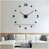 Настенные часы 48 большие 3D DIY Clock Modern Design Silent Big Digital Acryl Self -Adhesive Sticker для декора в гостиной Decl