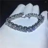 Charm Bracelets 2023 Fashion Hip Hop Bling 8mm CZ Tennis Chain Iced Out Cubic Zirconia Women Men Bracelet Silver Color Jewelry