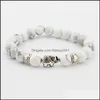 Braccialetti di fascino Elefante Regalo Bracciale in pietra naturale Braccialetto per donna Uomo Yoga Perline Gioielli di moda Elastico Dhs B335S F Drop Deliver Dhaoq