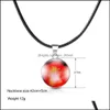 Hanger kettingen aankomst Neba Space Universe Galaxy ketting glas cabochon choker lederen touwketen voor vrouwen groothandel drop deli ot48Z