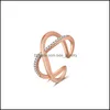 Bandringen CZ Infinity Symbol Cuff Ring Micro ingelegde kubieke zirkoon voor vrouwen goud sier verloving bruiloft vinger sieraden cadeau drop de dhuwd