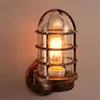 Vägglampa loft retro industriell fågelbur vindkorridor lantern amerikansk land bar glas järnbelysning