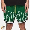 Rhude Mesh Shorts Zielony Czerwony Czarny długi sznur Zakryty krótkie spodnie RZ3F FP8Y