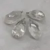 Pendant Necklaces Wholesale 10pcs Faceted Clear Quartz Rock Crystal Drop For Gem Stone Jewelry Necklace Approx 30-40mm