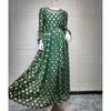 Ethnic Clothing Green Chiffon Luxury Muslim Dress Women Fashion Bronzing Polka Dot Ladies Robe Long Sleeve Party Eid Dubai Dresse Spring