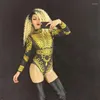 Bühnenkleidung Sexy Mode Beyoncé Diamanten Funkelnde Kristalle Body Feiern Nachtclub Sänger Tänzer Leistung Kostüm204o