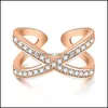 Bant Yüzükler CZ Infinity Sembol Sembolü Kuffa Halkası Mikro Kakmlar Kübik Zirkon Kadınlar için Altın Sier Nişan Düğün Parmak Mücevher Hediye Drop De Dhuwd