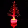 Juldekorationer mini led träd nattljus färg byter fiber optisk USB -anslutningslampa festival dekor för köpcentrum hem