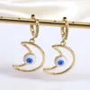 Hoop Earrings 5Pairs Fashion Turkey Lucky Heart/Star/Moon/Round/Drop Enamel Eye Dangle For Women Party Jewelry