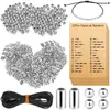 Bracelets porte-bonheur bricolage Morse Code Kit de fabrication de Bracelet 400 perles entretoises rondes Long Tube 20 carte de décodage 1 rouleau ligne de cire