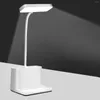 Bordslampor Justerbar ljusstyrka LED -skrivbordslampa med pennhållare Touch Control Lighting USB Laddningsbar ljus natt för barn