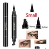 Eyeliner Double Head Stamp Wing Pen Black Liquid Eye Liner Pens Waterproof Natural Easy To Wear Cmaadu Makeup Pencils Drop Delivery Dhqva