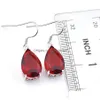 Dangle Lustre Grande Promotion Style Vintage Goutte D'eau Rouge Grenat Gemmes Sier Tone Déco Zircon Femmes Cadeau De Vacances Boucles D'oreilles Livrer Dh6Ym