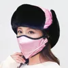 Berets Women Winter Hat Waterproof Trapper Earflap Cap Ladies Black Fur Russian Female Solid Ski Mask Bomber