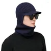 BERETS MÄNSVINTER KNITNING KAPPEN FROTER CYCKNING EAR SKYDD CASSIAL SUN HAT PILAL 56-61CM