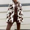 Frauen Pelz Faux Mäntel Warme Frau Jacke Leopard Print Casual Lose 2023 Winter Streetwear Y2K Mode Outwear Weibliche Flauschigen mäntel