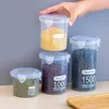 Storage Bottles Kitchen Box Food Tank Dried Fruit Miscellaneou Grain Organizer Jar Bamboo Lid Sealed Container