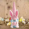 Easter Bunny GNOME Decoraties Plush elfdecoratie Gezichtsloze pop Easter ornamenten Spring Home Decor Geschenken speelgoed voor kinderen vrouwen FY0253 BB0119