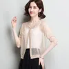 Women's Knits Ladies See Through Knitted Cardigan Coat Spring & Summer 2023 Casual Thin Hollow Out Knitwear