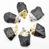 Pendant Necklaces Natural Black Tourmaline Irregular Shape Stone Pendants Reiki Chakra Healing Energy Raw Jewelry 6pcs/lot Wholesale