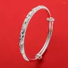 Bangle Fashion Shining Gypophila Stars Bangles 999 Color Silver Bracelets for Women Jóias de Festa de Casamento Ajustável