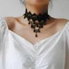 Collier ras du cou Vintage en dentelle noire, pendentif fait à la main pour femmes, accessoires, bijoux de fête, cadeau pour filles, 2023